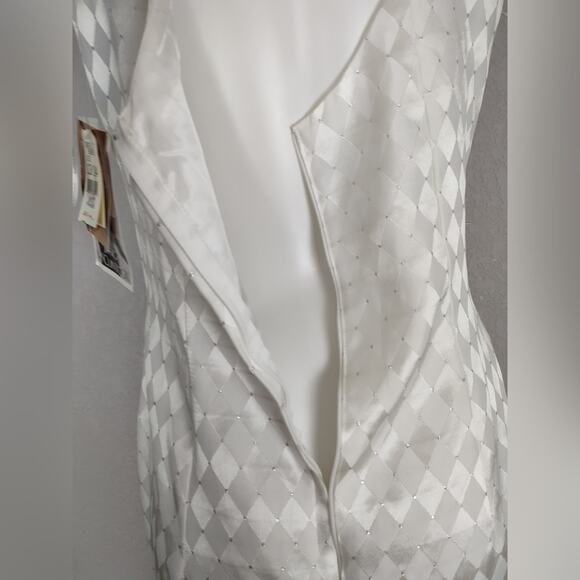 Jessica McClintock Gunne Sax Harlequin Formal Dress Vintage 90s Sz 13/14 Flawed - Picture 11 of 16